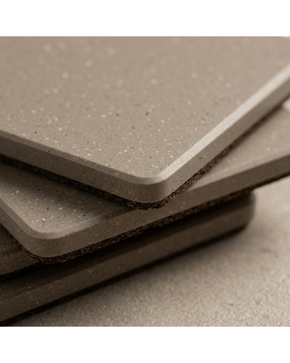 Knaik Square Mineral Composite Coasters 10 cm Grey Four Pack - Detail view